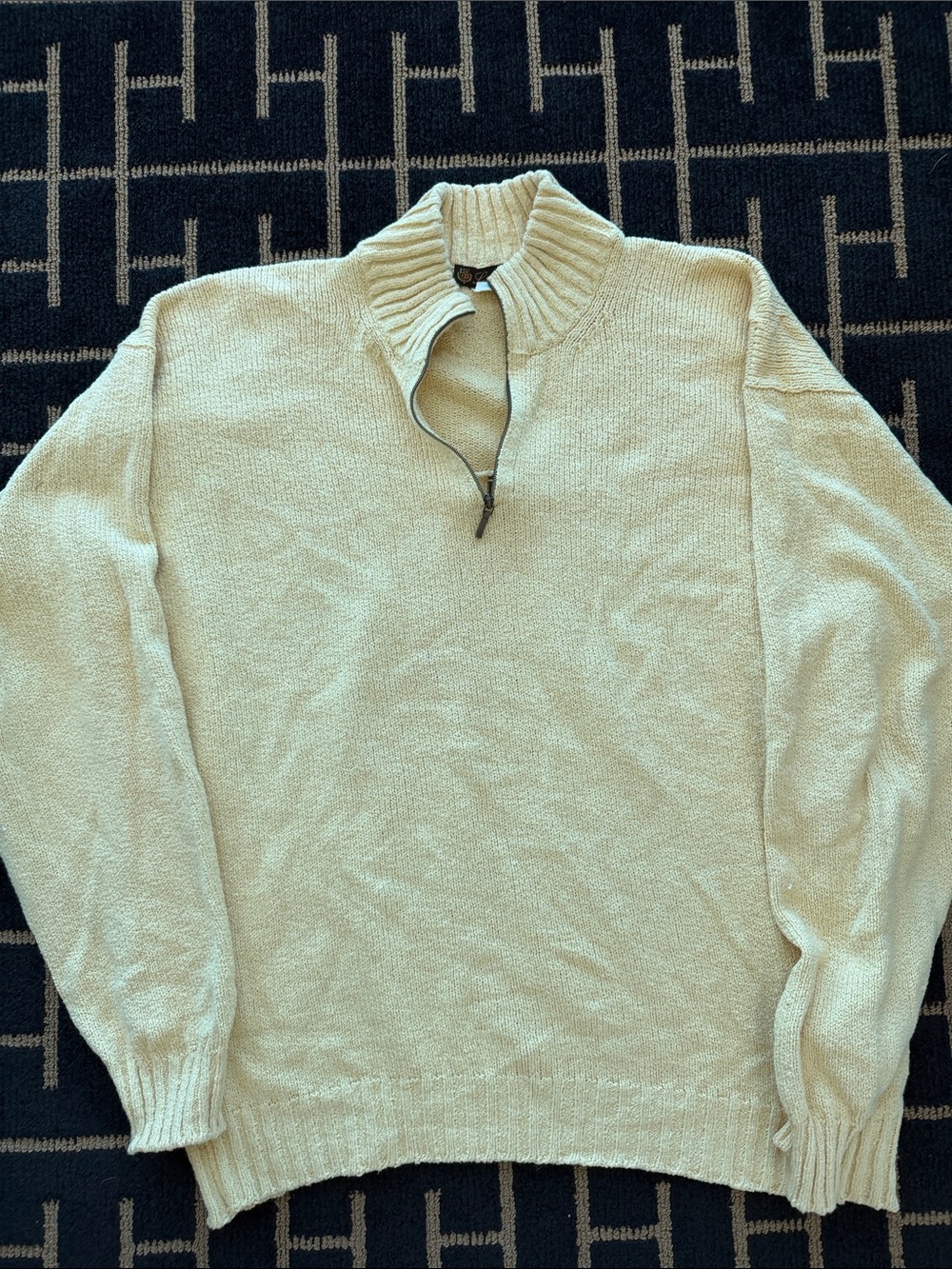 Loro Piana Men’s pale Yellow Cotton Sweater Like New XXL